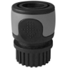 Raccord femelle 20x27mm et connexion automatique tuyau arrosage - Fitt - Plastique noir