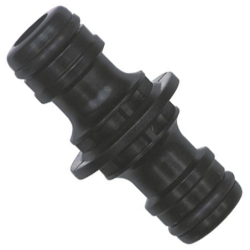 Raccord automatique tuyau arrosage - coupleur double mâle droit Ø 19 mm - Fitt - Plastique noir