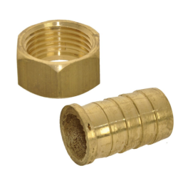 Raccord pompe eau - Embout femelle cannelé 6 pans 33/42 Écrou tournant - Ø 30 mm - Laiton