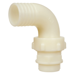 Raccord pompe à eau - Coude mâle cannelé en 3 pièces 26/34 - Diamètre 25 mm - Fitt - Nylon