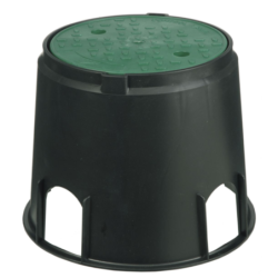 Regard 10 rond pour vannes arrosage enterré - Diamètre 30 cm Hauteur 25 cm - Couvercle vert