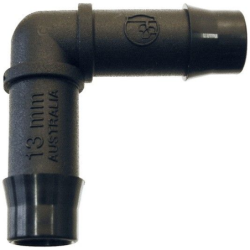 Raccord coude cannelé pour tuyau polyéthylène goutte à goutte - Ø 13 x 16 mm - Lot de 20