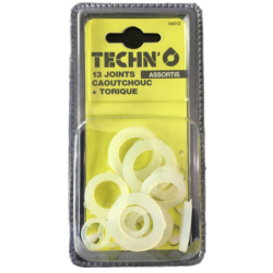 Joints caoutchouc plats et silicone toriques pour étanchéité - Ø 13 à 25 mm - Lot de 13 joints