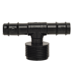 Raccord T cannelé Ø13x16 mm - Fitt - Sortie filetée Mâle 20/27 pour arrosage goutte à goutte