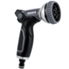 Pistolet d'arrosage multi jets - 9 jets - Bi matière - Techn'O Fitt - Noir et gris