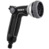 Pistolet d'arrosage multi jets - 9 jets - Bi matière Métal - Techn'O Fitt - Noir et gris