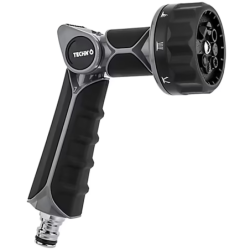 Pistolet d'arrosage 8 jets - Régulateur débit - Connecteur métal - Métal tri-matière - Techn'O Fitt