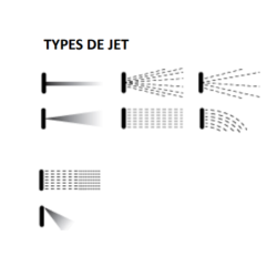 Pistolet d'arrosage 8 jets - Régulateur débit - Connecteur métal - Métal tri-matière - Techn'O Fitt