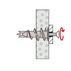 Cheville métallique pour carton-plâtre GKM-S 35 avec vis à tête bombée - boîte de 100