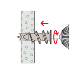 Cheville métallique pour carton-plâtre GKM-S 35 avec vis à tête bombée - boîte de 100