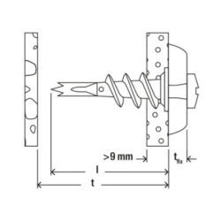 Cheville métallique pour carton-plâtre GKM-S 35 avec vis à tête bombée - boîte de 100