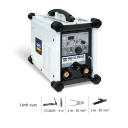 Poste de soudure Gys Protig 200 DC avec torche TIG 26 DB 4 m et accessoires