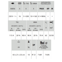 Poste de soudure Gys Protig 200 DC avec torche TIG 26 DB 4 m et accessoires