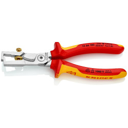 Pince à dénuder et coupe câbles Ø15mm StriX Knipex - 180 mm - Poignées gainées bi matière