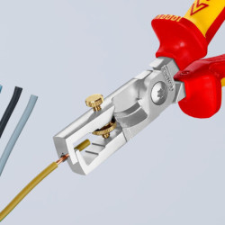 Pince à dénuder et coupe câbles Ø15mm StriX Knipex - 180 mm - Poignées gainées bi matière