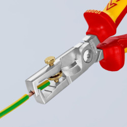 Pince à dénuder et coupe câbles Ø15mm StriX Knipex - 180 mm - Poignées gainées bi matière