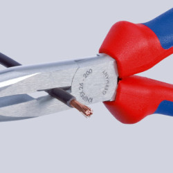 Pince à becs demi-ronds coudée à 40° Knipex - Poignées gainées plastique - Longueur 200 mm