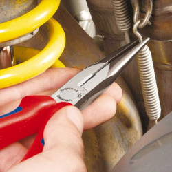 Pince à becs demi-ronds coudée à 40° Knipex - Poignées gainées plastique - Longueur 200 mm