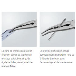 Pince à monter coudée à 45° profils transversaux Knipex - Poignées gainées plastique - 280 mm