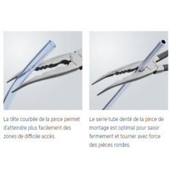 Pince à monter coudée à 45° profils transversaux Knipex - Poignées gainées plastique - 280 mm