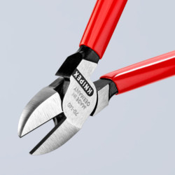 Pince coupante de côté pour fils doux et durs - Knipex - Longueur 140 mm - Poignées plastifiées