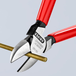 Pince coupante de côté pour fils doux et durs - Knipex - Longueur 140 mm - Poignées plastifiées