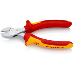 Pince coupante de côté X-Cut Knipex - Chromée - Poignées gainées 1000 V - 160 mm