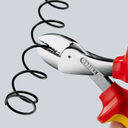 Pince coupante de côté X-Cut Knipex - Chromée - Poignées gainées 1000 V - 160 mm