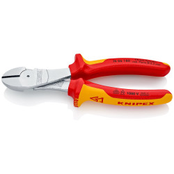 Pince coupante de côté à forte démultiplication Knipex - Poignées isolées - Longueur 180 mm