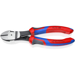 Pince coupante de côté Knipex à forte démultiplication avec ressort d'ouverture