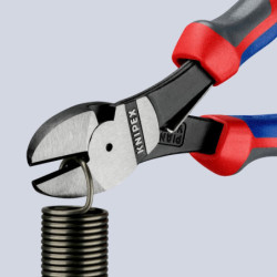 Pince coupante de côté Knipex à forte démultiplication avec ressort d'ouverture