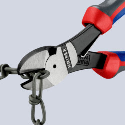 Pince coupante de côté Knipex à forte démultiplication avec ressort d'ouverture