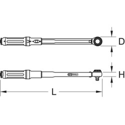 Clé dynamométrique 1/2 Ergotorque KS Tools capacité de 20 à 100 Nm