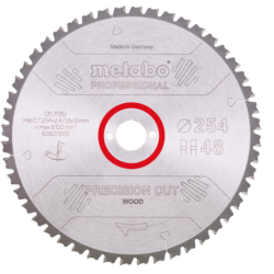 Lame de scie circulaire HW/CT 254 X 30 48 WZ 5° Neg Metabo