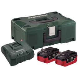 Pack 2 Batteries 18 volts LiHD 8.0 Ah + Chargeur ultra rapide Metabo