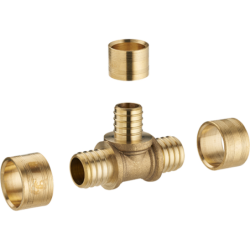 Raccord té réduit femelle à glissement pour tube PER - Diamètre 16 - 12 - 16 mm - Laiton