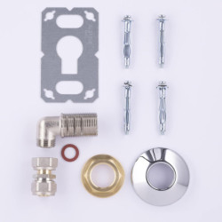 Platine de fixation murale pour tube multicouche - Diamètre 16 mm - Sortie F 15 x 21 - Métal