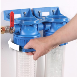 Station double anti-calcaire / anti-impuretés avec Bypass efficacité 12 mois