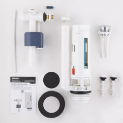 Ensemble Chasse d'Eau Robinet Flotteur + Mécanisme WC à Bouton Poussoir 3/6 Litres