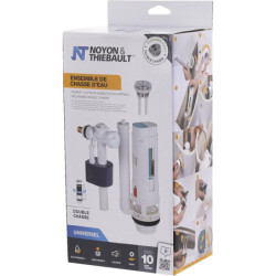 Ensemble Chasse d'Eau Robinet Flotteur + Mécanisme WC à Bouton Poussoir 3/6 Litres