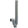 Siphon anti odeur pour machine à laver - Sortie horizontale - Diamètre 40 mm - Plastique - Gris