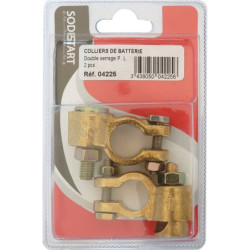 Collier de batterie à double serrage PL+ PL- renforcé lot de 2