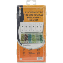 Assortiment de 120 mini fusibles enfichables