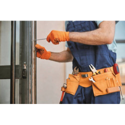 Ceinture porte outils double poche en cuir épais