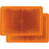 Catadioptre rectangle 56x39mm adhésif orange - Blister de 2