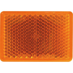 Catadioptre rectangle 56x39mm adhésif orange - Blister de 2