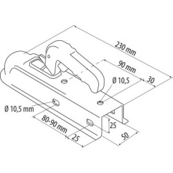 Tête d'attelage diamètre 50mm carré de 50 PTAC 750 kg
