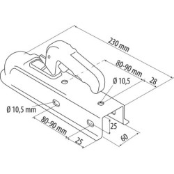 Tête d'attelage diamètre 50mm carré de 60 PTAC 750 kg