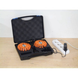 Malette duo Flash 2 balises à led rechargeables 9 positions 360°