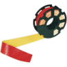 Ruban indéchirable rouge et jaune Taliaplast 50mm x 50m sur bobine avec flasque plastique